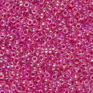 Miyuki rocailles Perlen 11/0 - Hot pink lined crystal ab 11-355